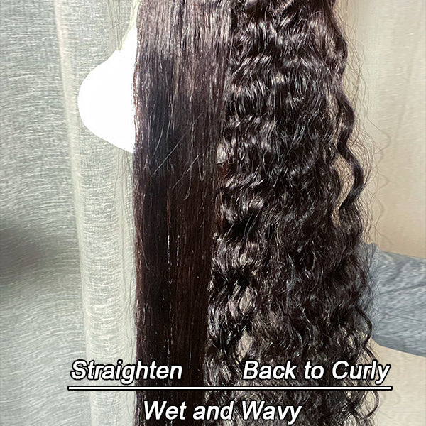 Wet And Wavy | Water Wave 4x4 Closure Lace Glueless Mid Part Long Wig - US Only