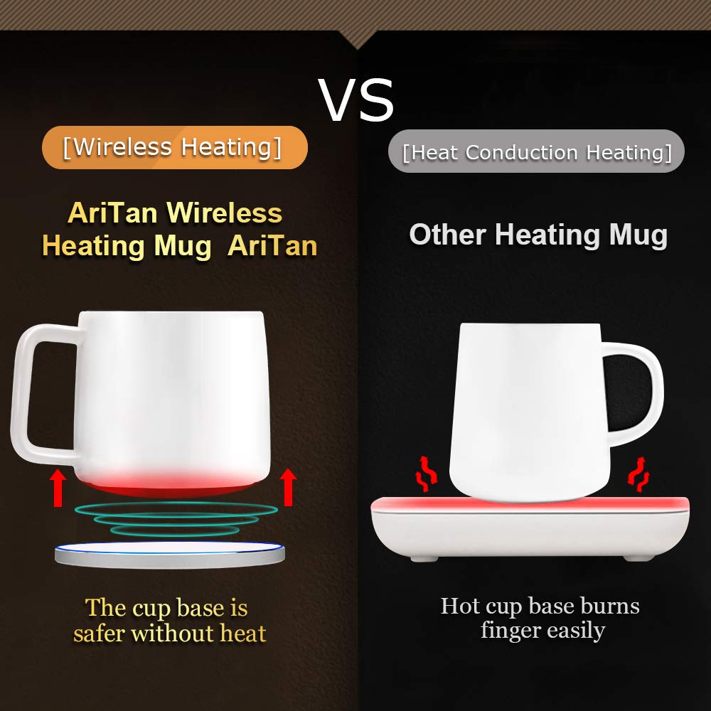 AriTan 2 in 1 Wireless Heating Mug ＆ Wireless Charger