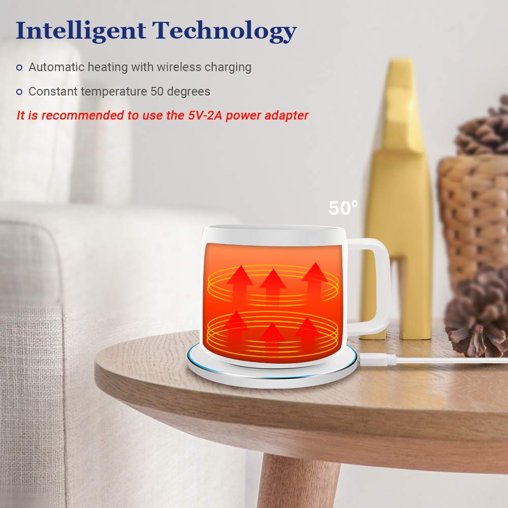 AriTan 2 in 1 Wireless Heating Mug ＆ Wireless Charger