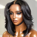 Natural Black Handcraft Layered 5x5 Closure HD Lace Glueless Short Wig