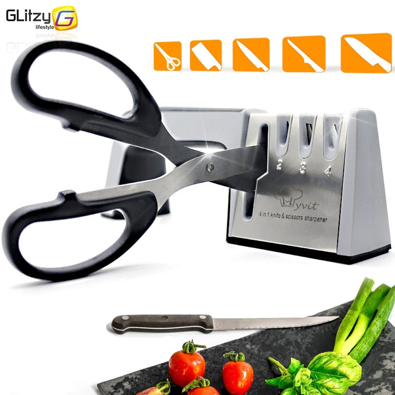 Knife Sharpener 4 Stage Professional Kitchen Sharpening Stone