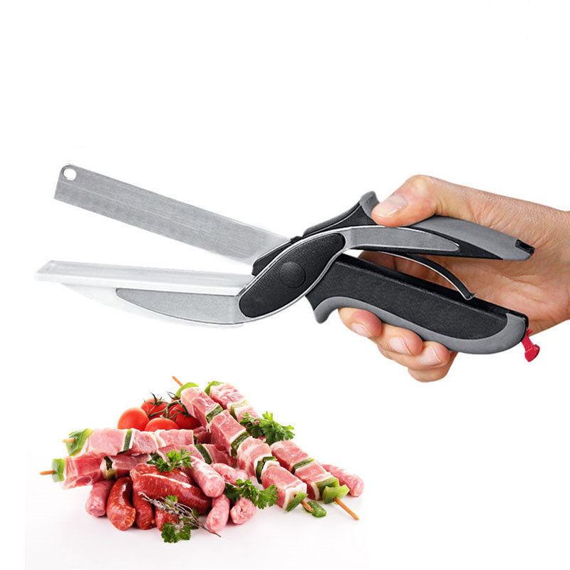 2 in 1 Cutting Board Utility Cutter Stainless Steel Ourdoor Smart Vegetable Knife