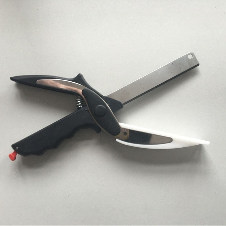 2 in 1 Cutting Board Utility Cutter Stainless Steel Ourdoor Smart Vegetable Knife