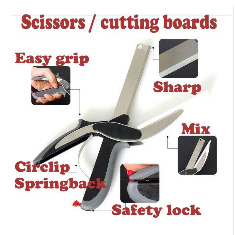 2 in 1 Cutting Board Utility Cutter Stainless Steel Ourdoor Smart Vegetable Knife