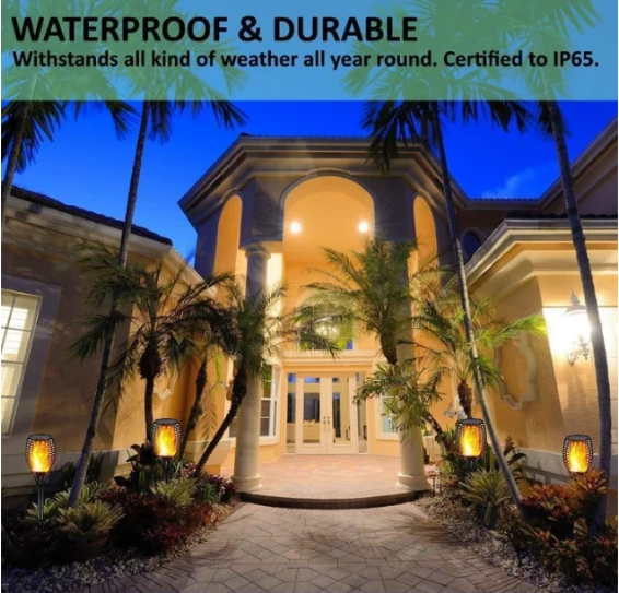 ( 50% OFF )Hot Selling!!!LED Solar Path Torch Light Dancing Flame Christmas night