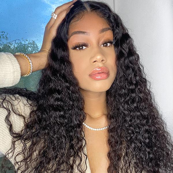 Wet And Wavy | Water Wave 4x4 Closure Lace Glueless Mid Part Long Wig - US Only